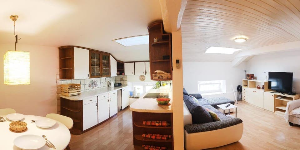 Kitchen or kitchenette, Living room, Dining area