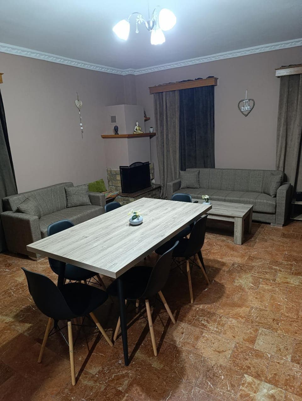 Living room, Seating area, Dining area