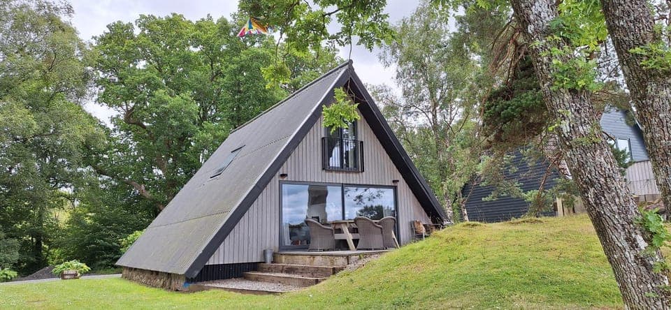 Property building, Patio, Natural landscape, Lake view