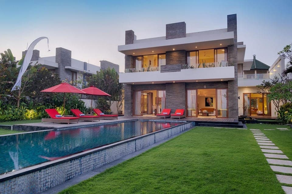 Property building, Swimming pool, Swimming pool, Sunset