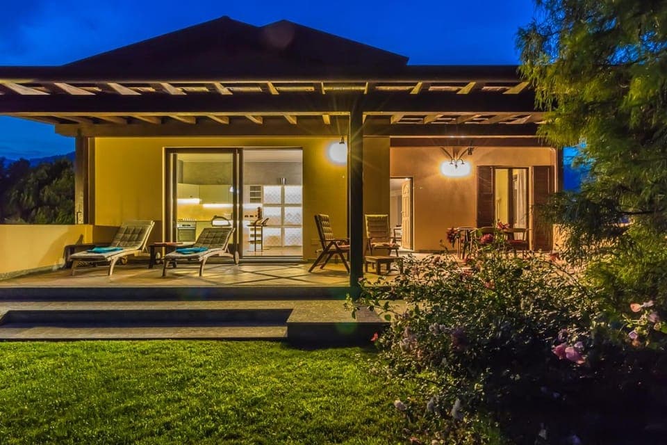 Property building, Patio, Facade/entrance, Night, Garden, Garden view