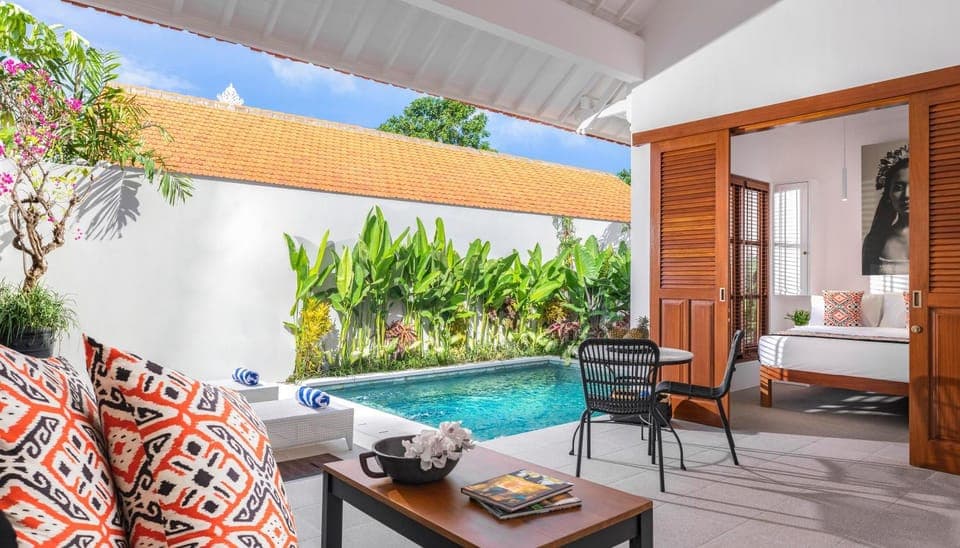 Bed, Garden, View (from property/room), Living room, Photo of the whole room, Seating area, Bedroom, Garden view, Pool view, Swimming pool