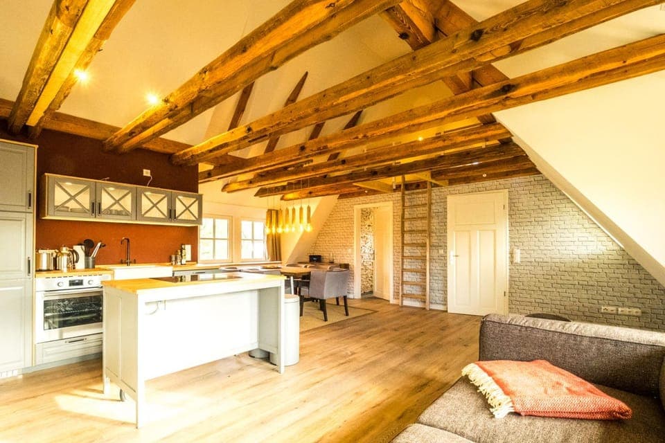 Kitchen or kitchenette, Living room, Dining area