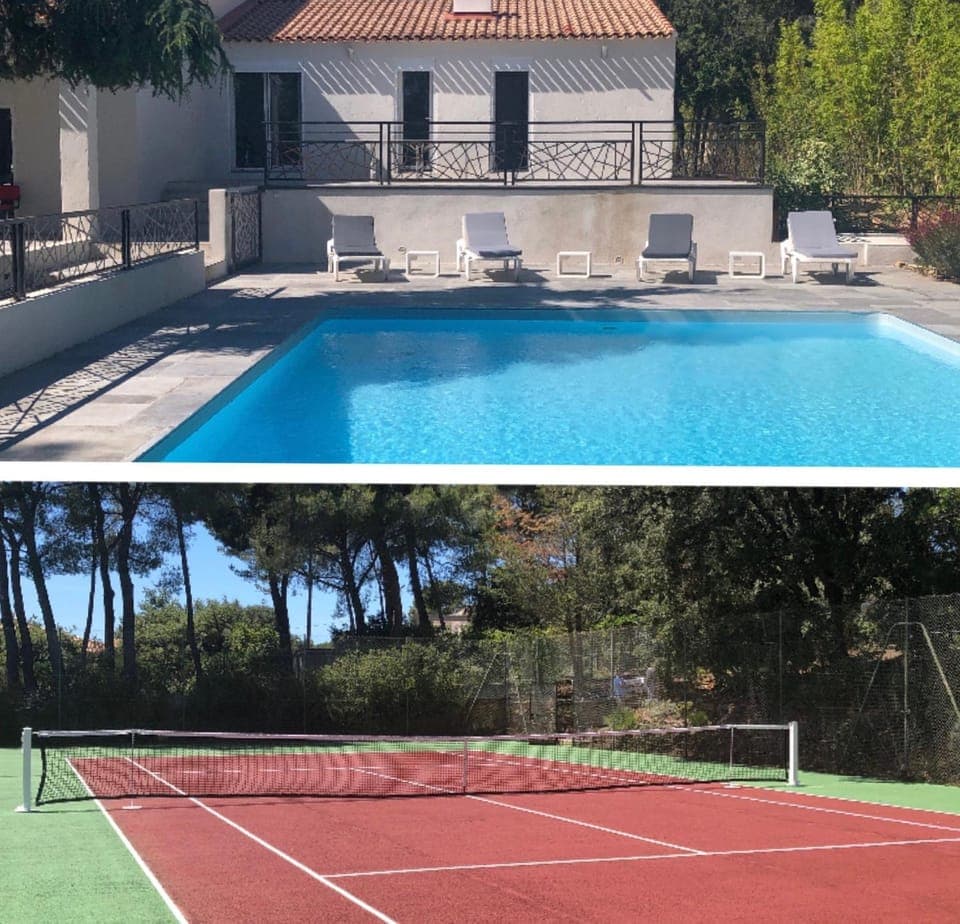 Tennis court, Swimming pool