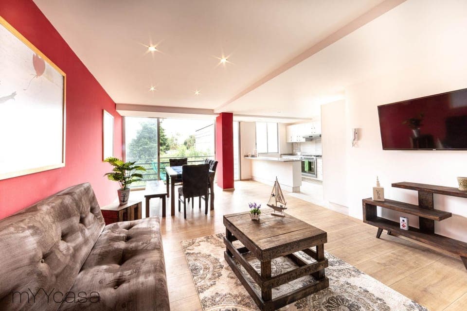 Bed, TV and multimedia, Balcony/Terrace, Kitchen or kitchenette, Living room, Photo of the whole room, Seating area, Dining area