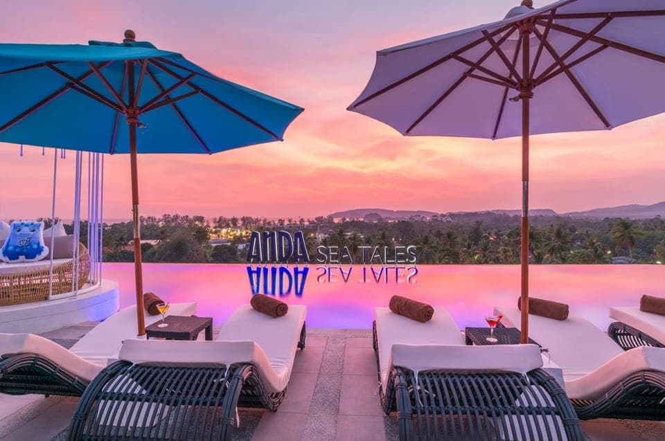 Patio, Pool view, Sea view, Swimming pool, Swimming pool, Sunset