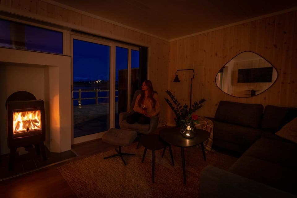 Night, Living room, Seating area, flat iron