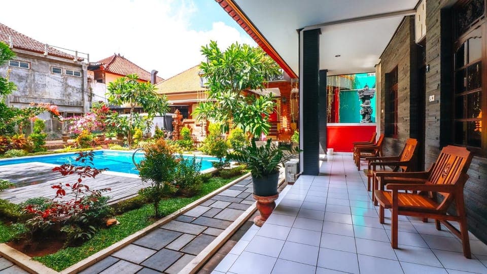 Patio, Garden, Balcony/Terrace, Seating area, Pool view, Swimming pool