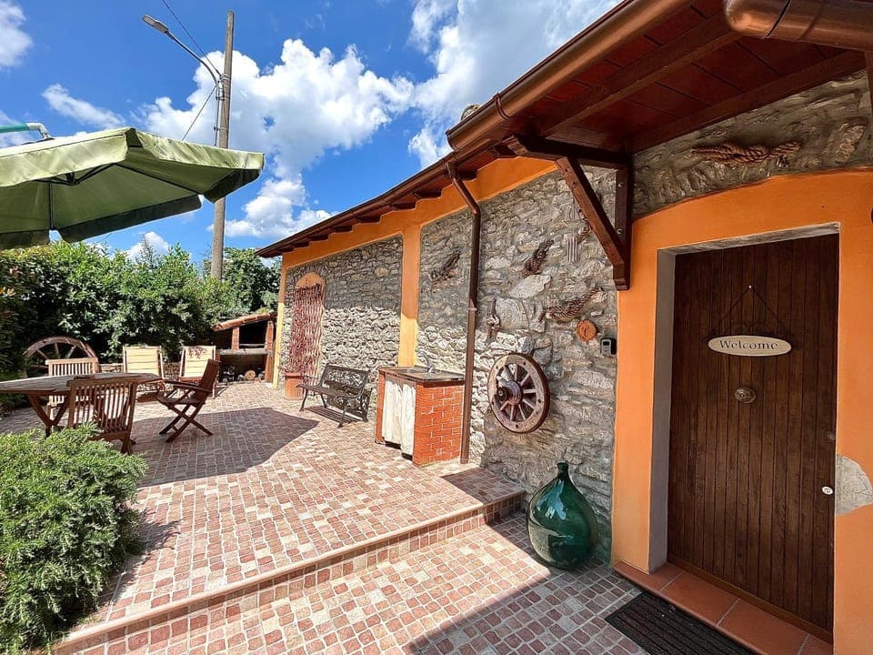 Property building, Patio, Day, Dining area