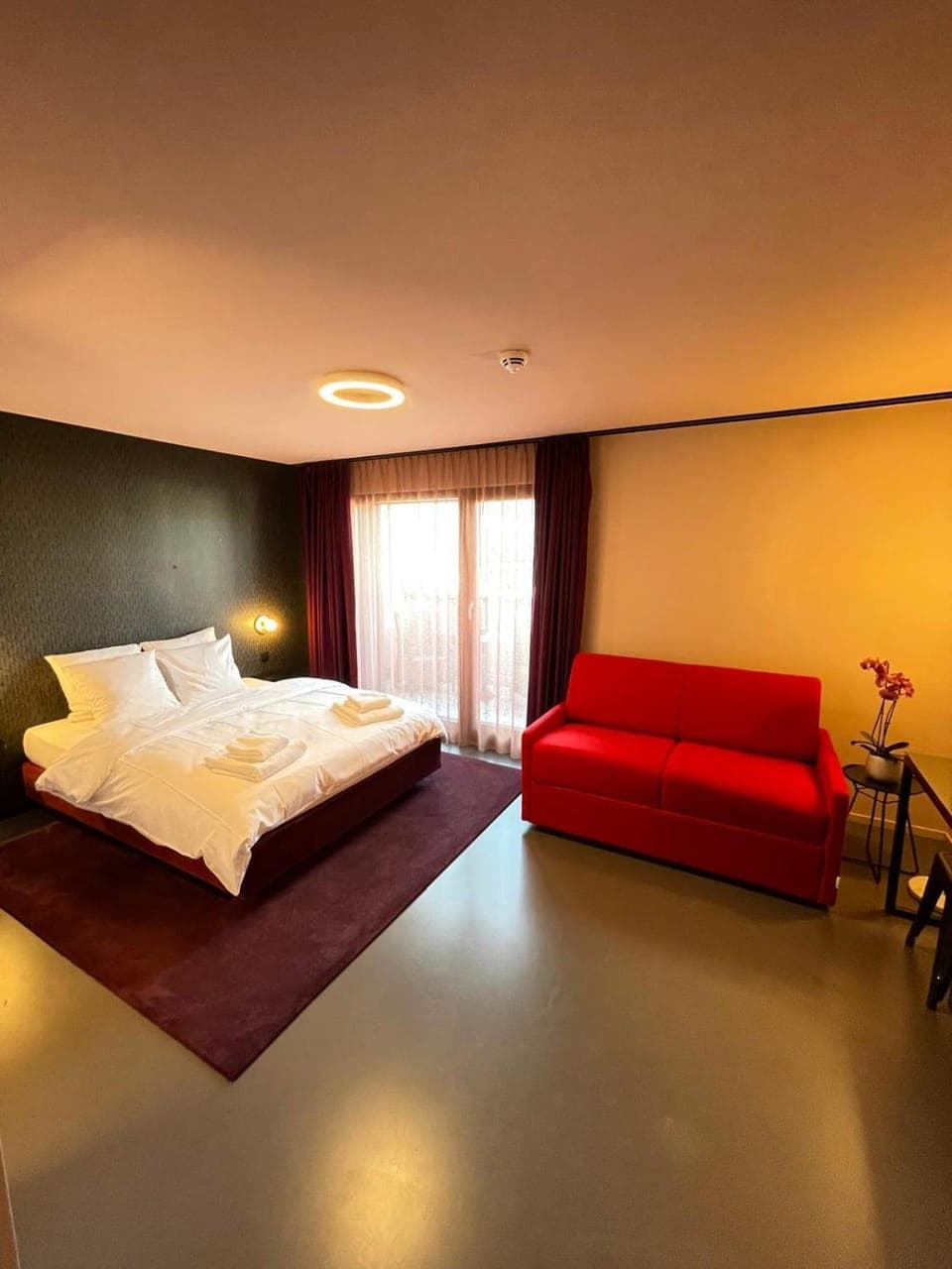 Bed, Living room, Photo of the whole room, Seating area, Bedroom