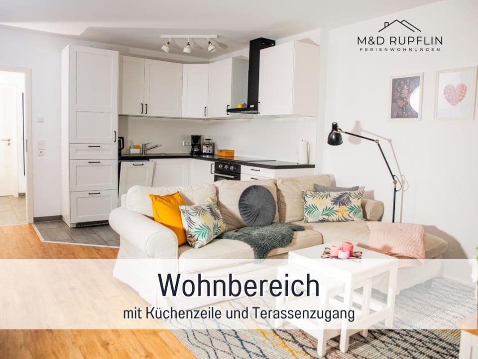 Living room, kitchen