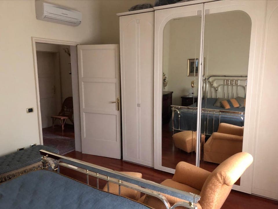 Bed, wardrobe, air conditioner
