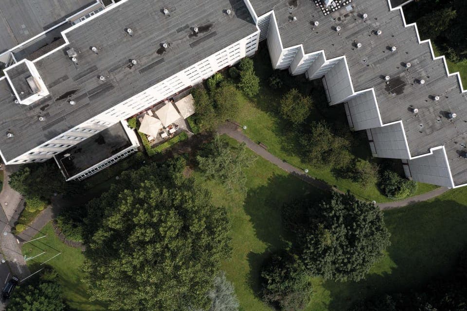 Property building, Bird's eye view, Garden view