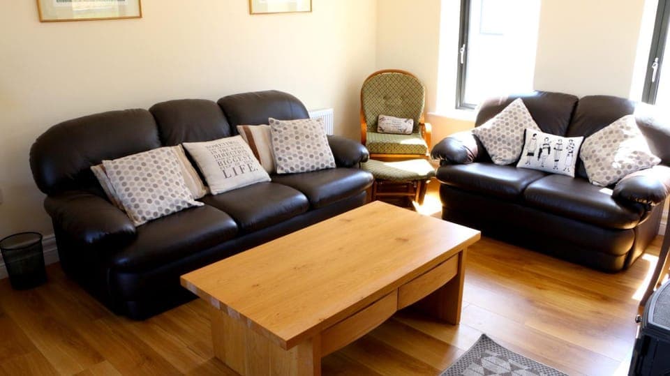 Living room, Seating area, Lake view