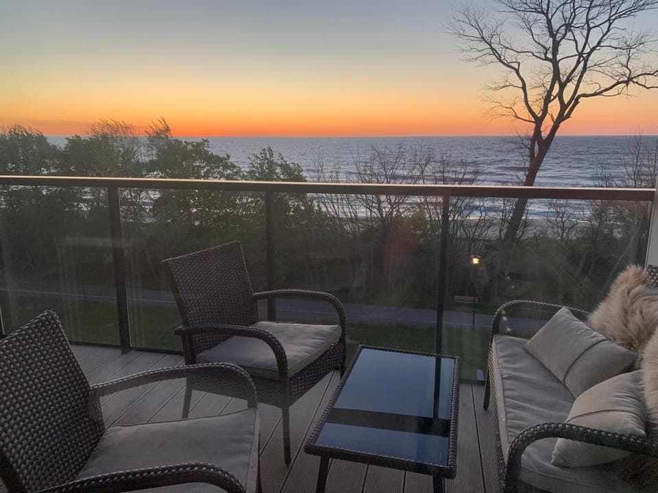 View (from property/room), Balcony/Terrace, Sea view, Sunset