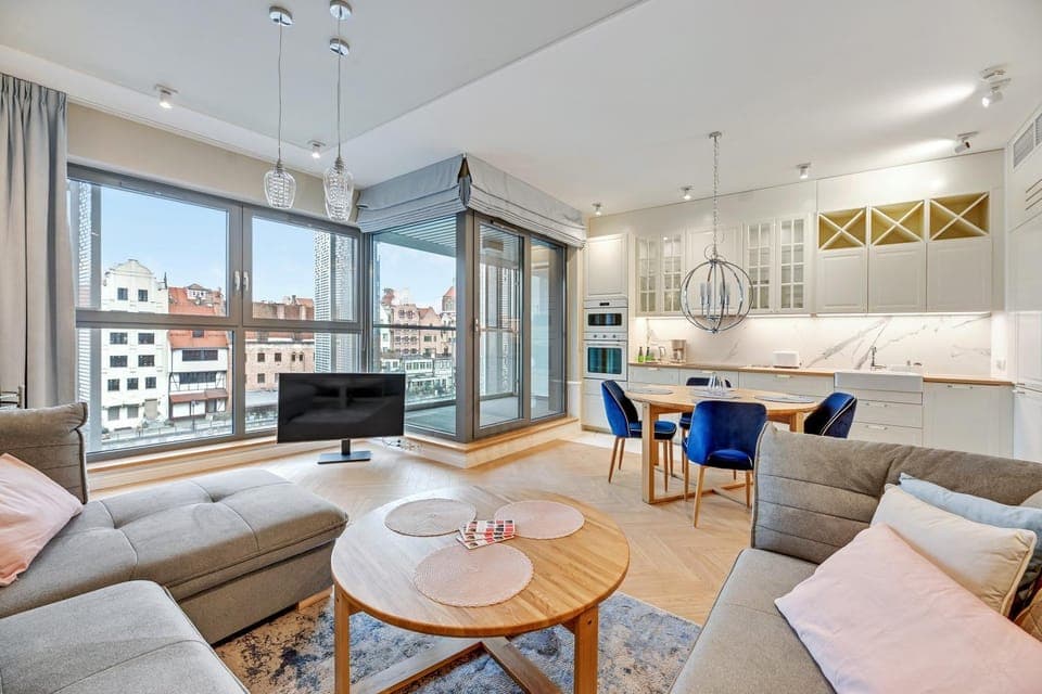 Living room, Seating area, City view