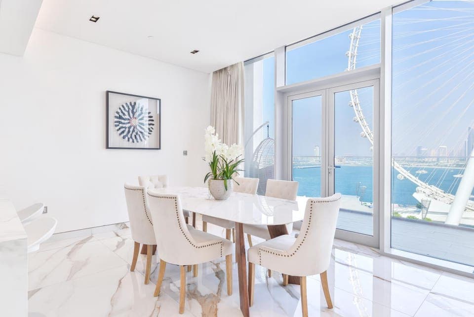 Living room, Seating area, Dining area, Sea view