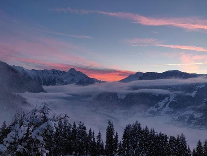 Natural landscape, Winter, Hiking, On site, Mountain view, Sunset