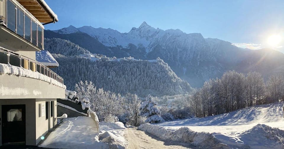 Property building, Winter, View (from property/room), Sunrise