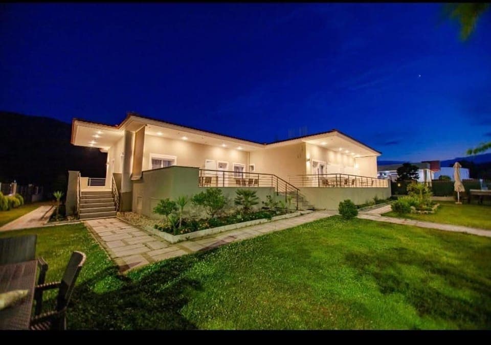 Property building, Night, Natural landscape, Garden, Garden view