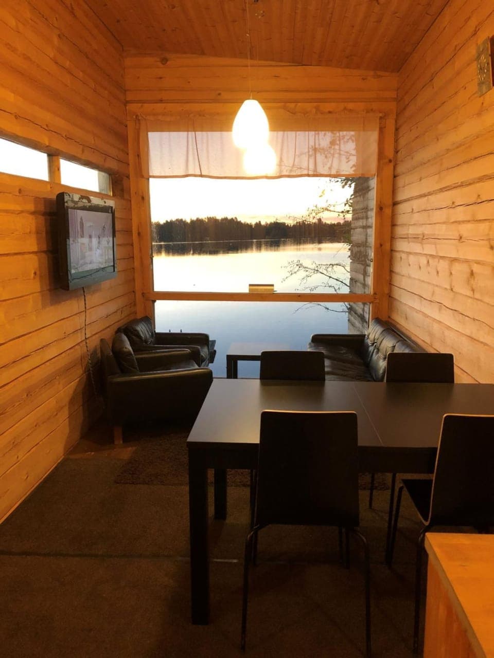 Living room, Dining area, Lake view