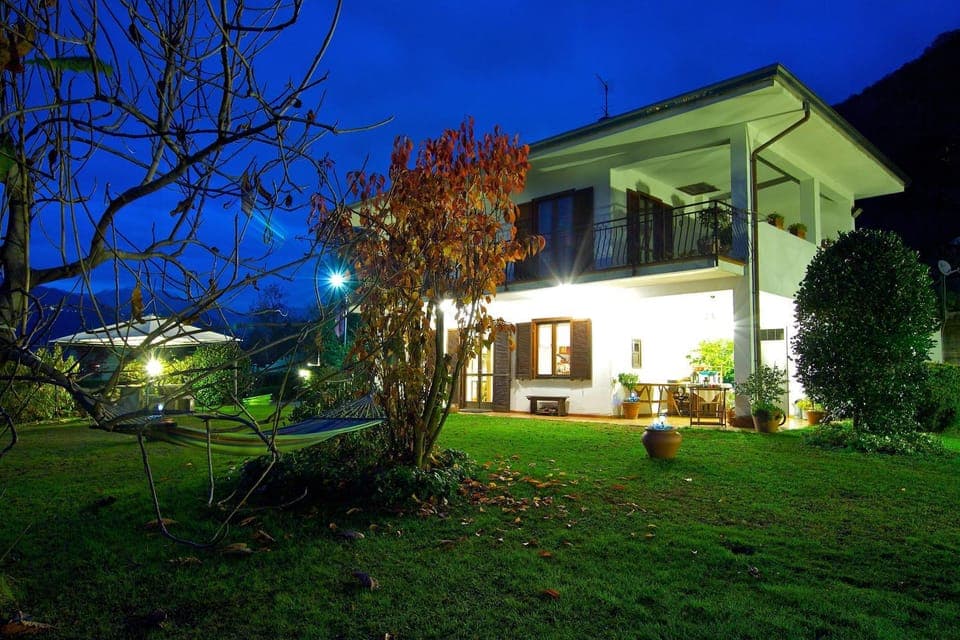 Property building, Night, Garden
