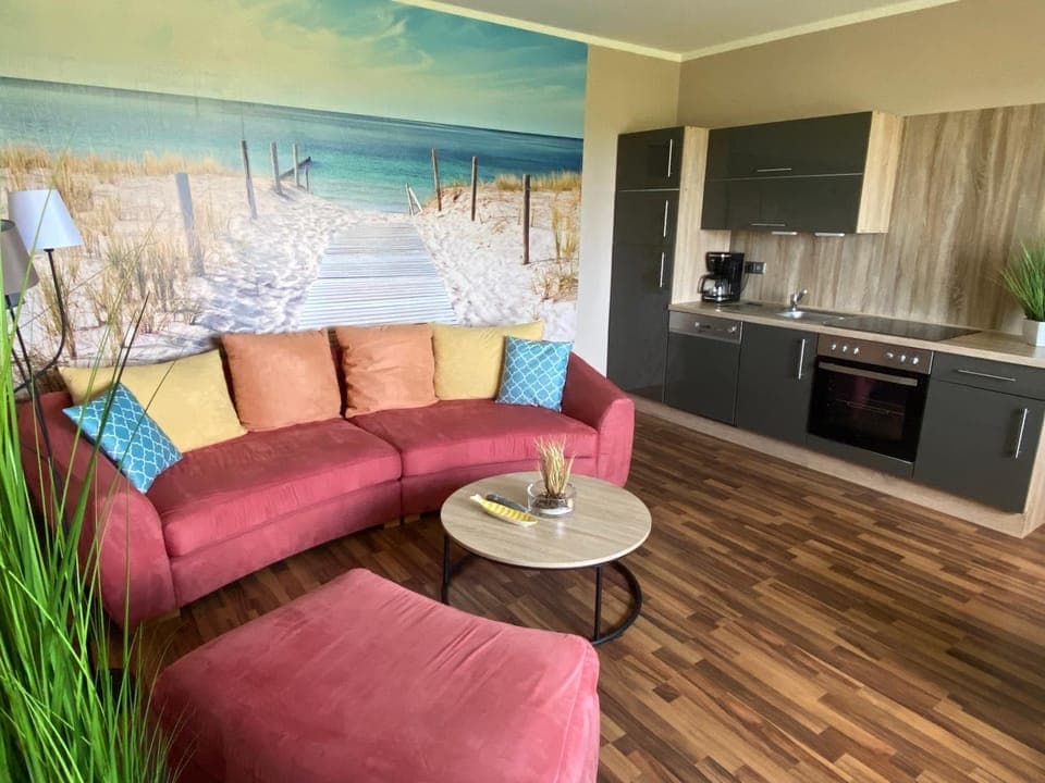 Kitchen or kitchenette, Living room, Dining area