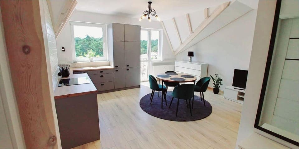 Kitchen or kitchenette, Living room, Dining area