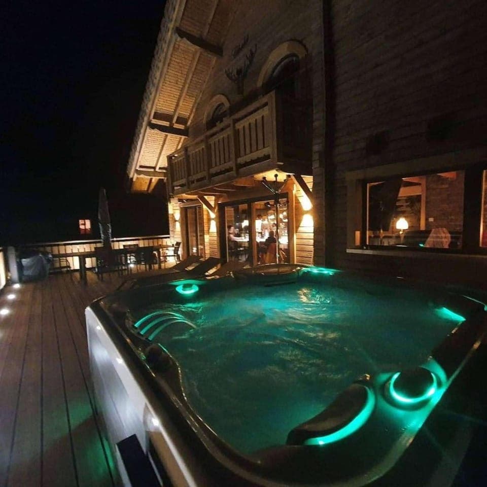 Night, Natural landscape, Hot Tub, Pool view