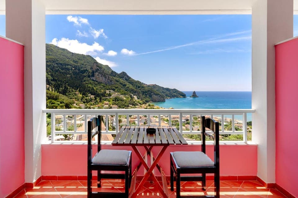 View (from property/room), Balcony/Terrace, Mountain view, Sea view