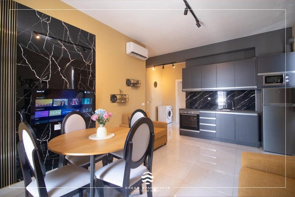 Living room, Seating area, Dining area, air conditioner