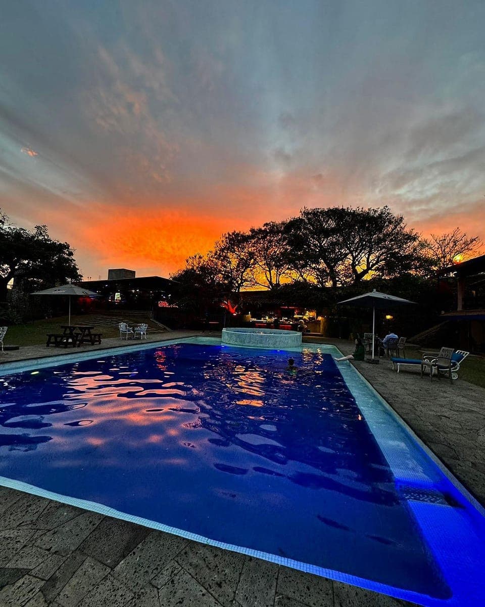Swimming pool, Sunset