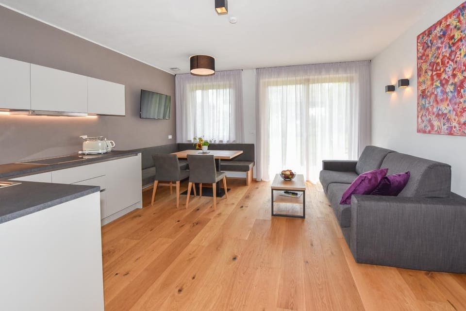 Kitchen or kitchenette, Living room, Dining area