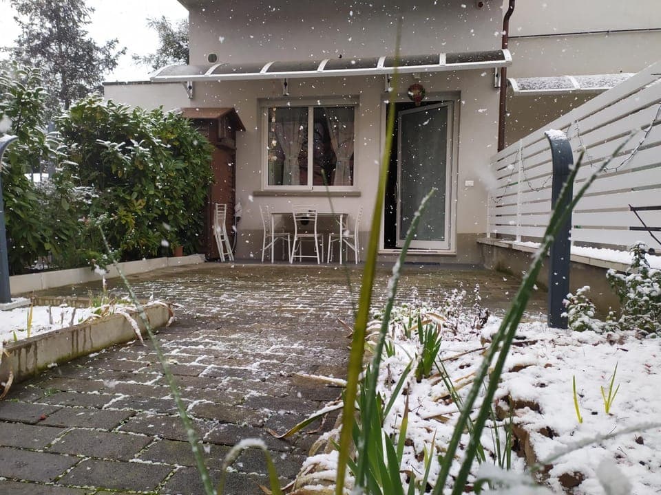 Property building, Facade/entrance, Winter, Garden, Garden, Garden view, Garden view