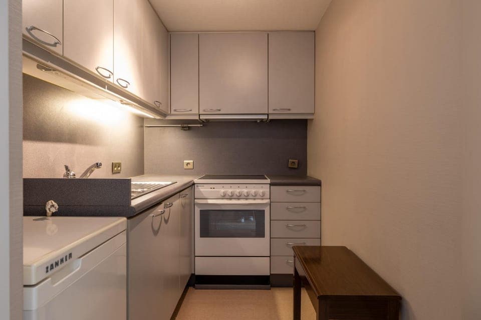 Kitchen or kitchenette, oven, stove