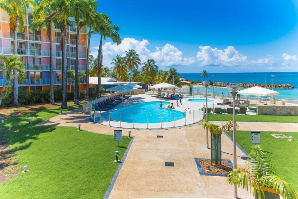 Beach, Pool view, Swimming pool, sunbed