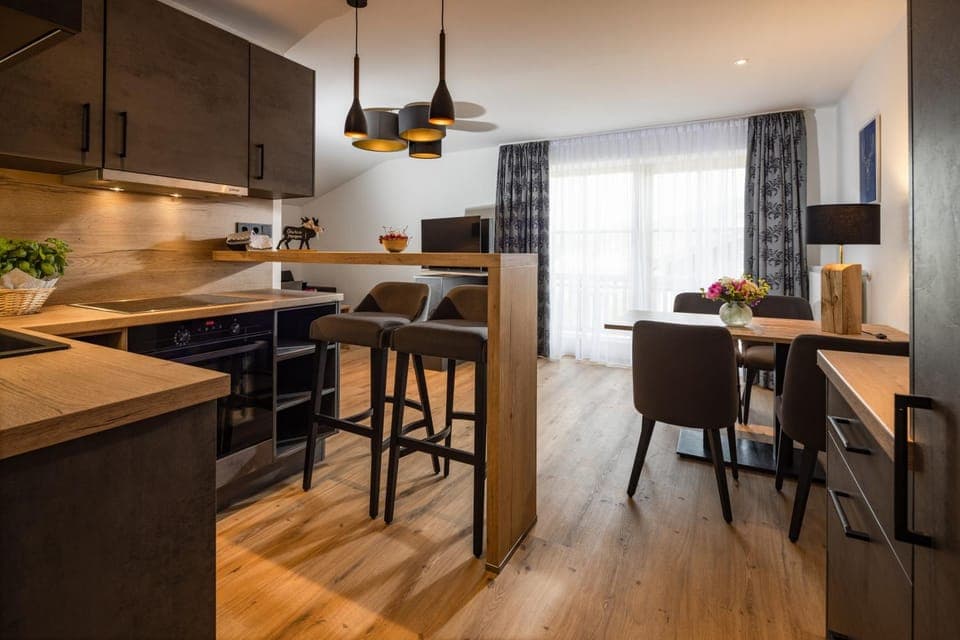 Kitchen or kitchenette, Living room, Dining area