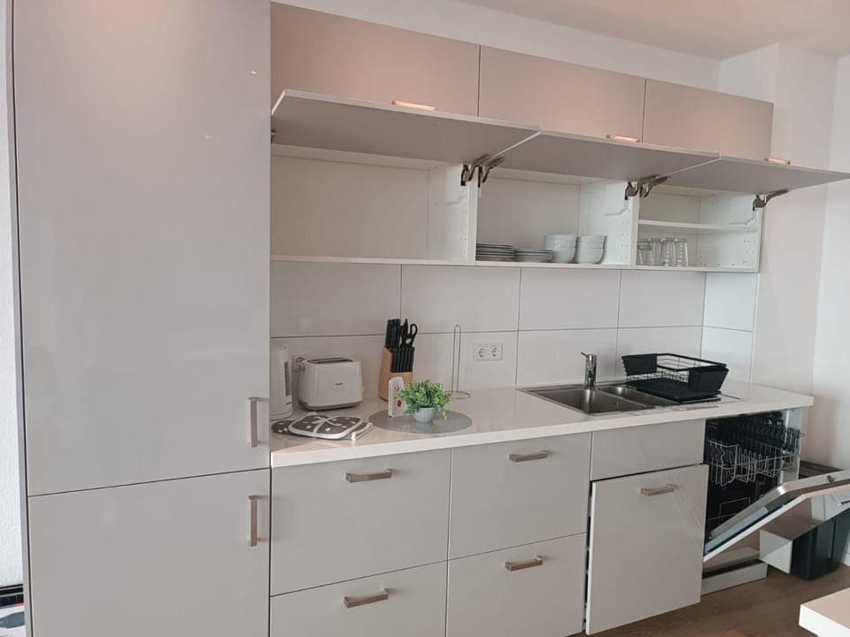 Kitchen or kitchenette, minibar, toaster