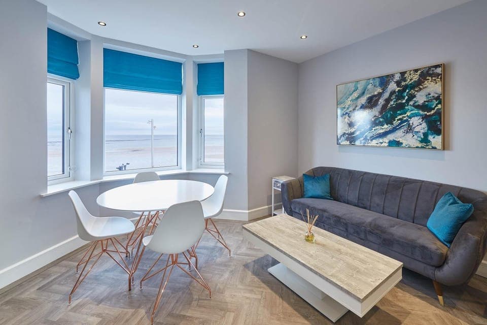 Living room, Seating area, Dining area, Sea view