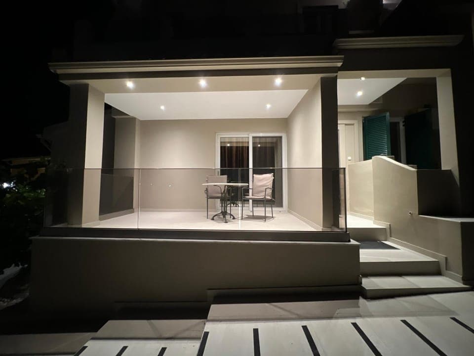 Patio, Night, Balcony/Terrace, Seating area