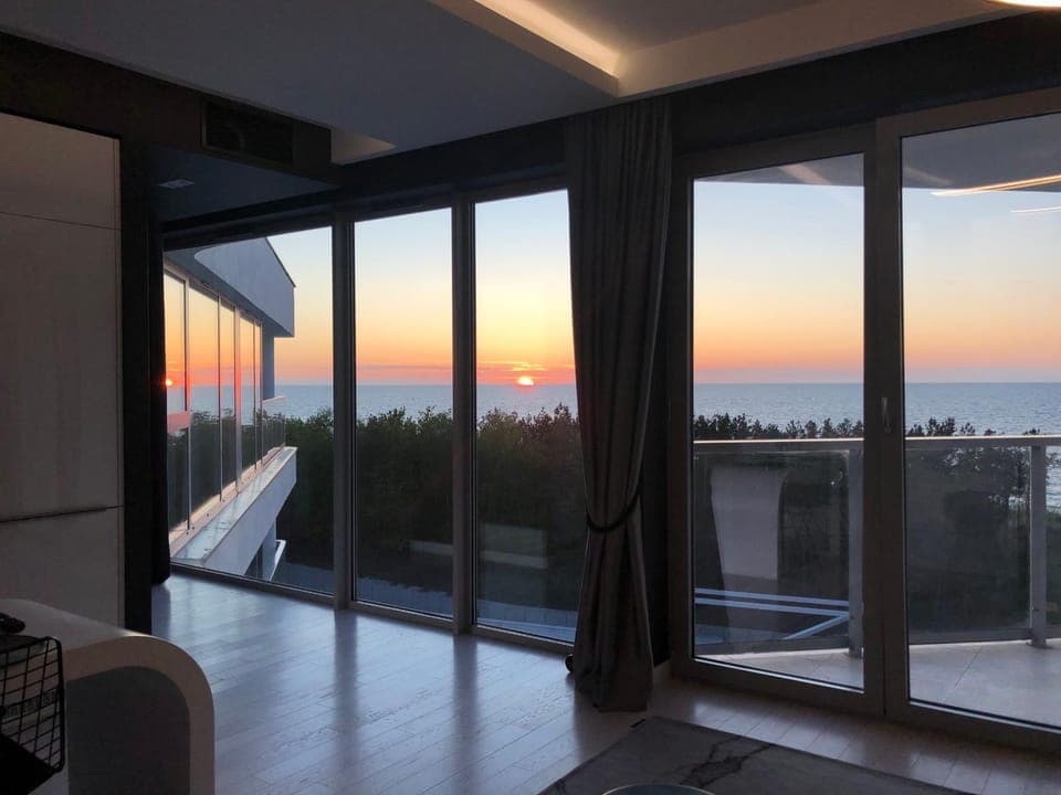 Living room, Sea view, Sunset