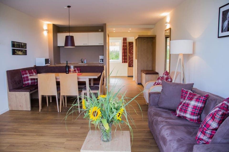 Kitchen or kitchenette, Living room, Dining area