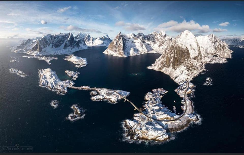 Day, Natural landscape, Bird's eye view, Winter, Lake view, Mountain view, Sea view