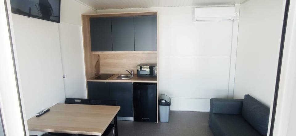 Living room, kitchen