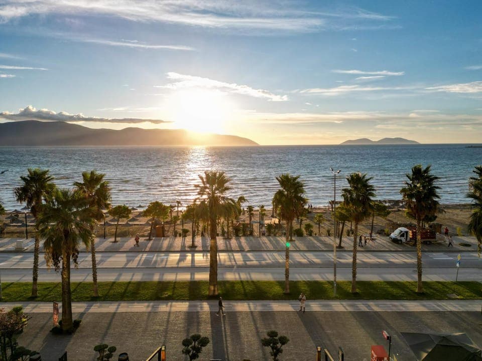Beach, Sea view, Sunset