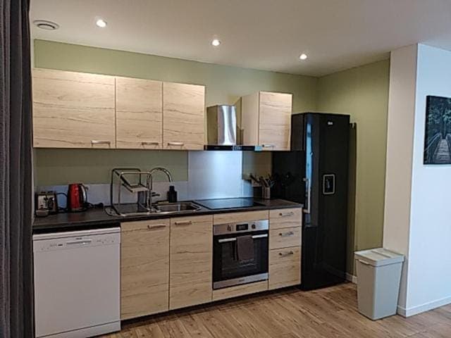 Coffee/tea facilities, Kitchen or kitchenette, dishwasher, stove