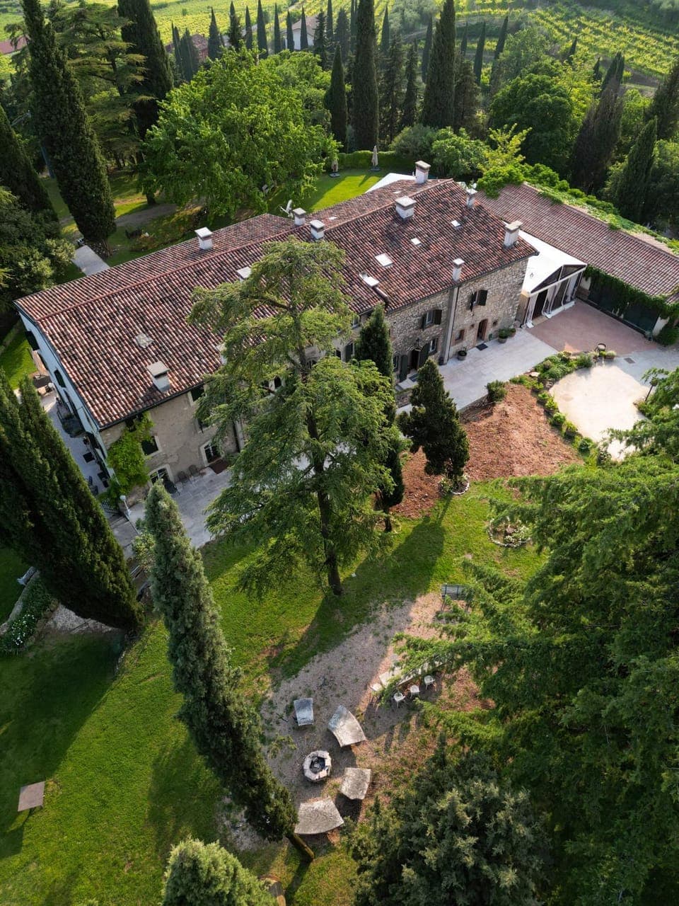 Property building, Natural landscape, Bird's eye view, Garden view