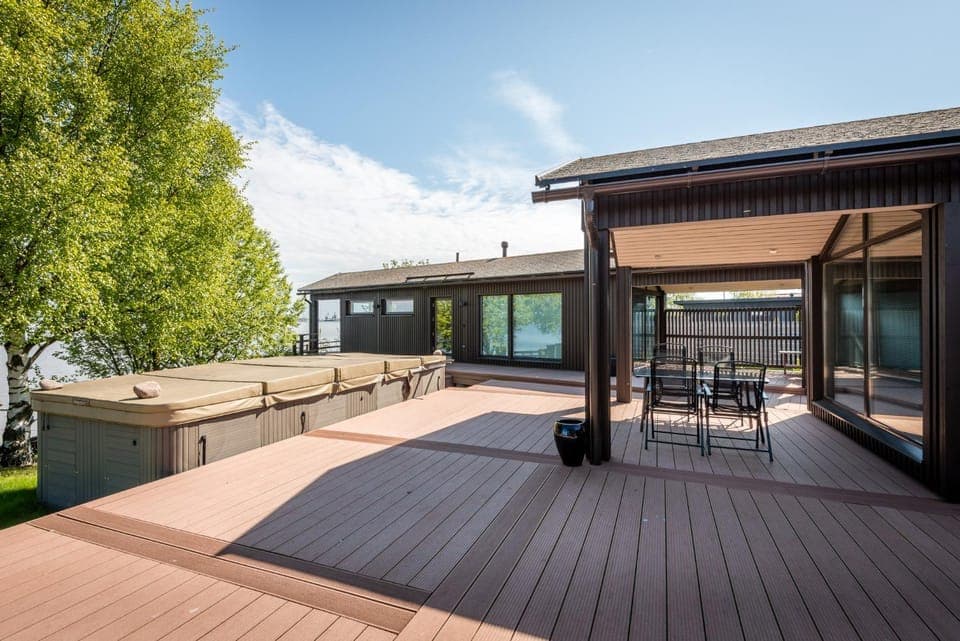 Property building, Patio, Sauna, Beach, Swimming pool