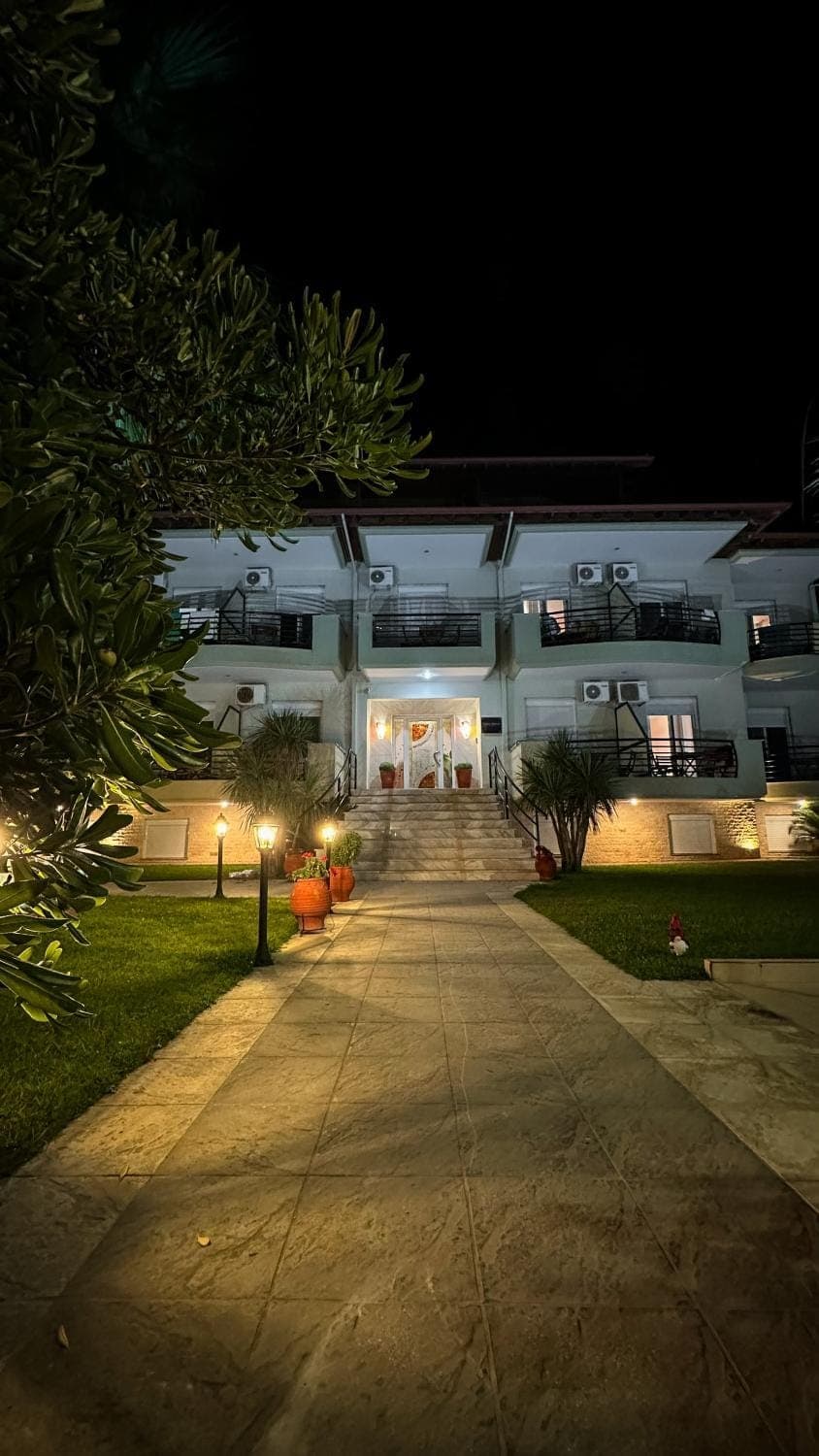 Property building, Night, Garden, Garden view