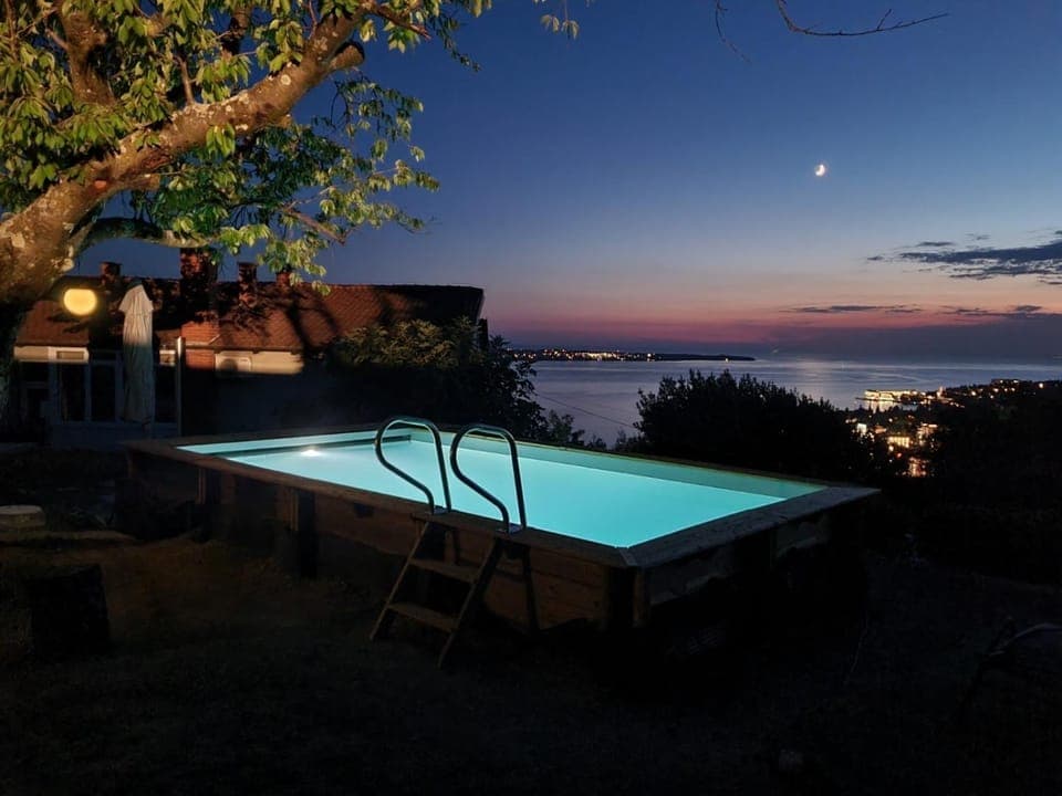 Night, Natural landscape, Pool view, Sea view, Swimming pool, Swimming pool
